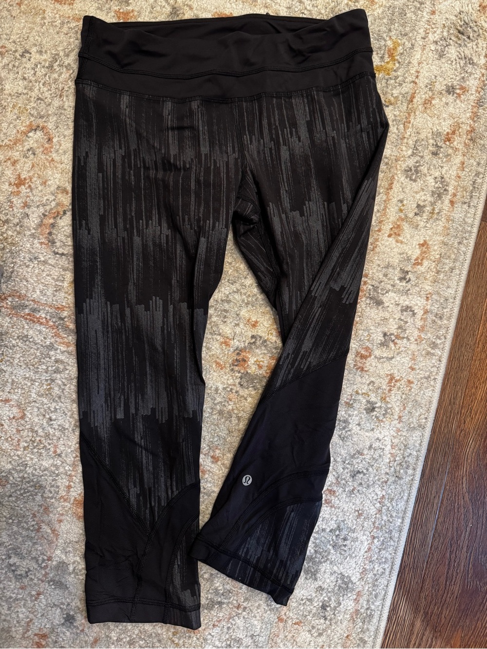 lululemon athletica Black Textured Kids Capri Leggings